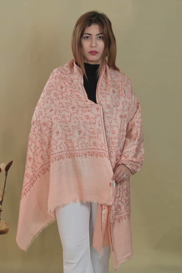 Pure silk shawl with hand embroidered Sozni