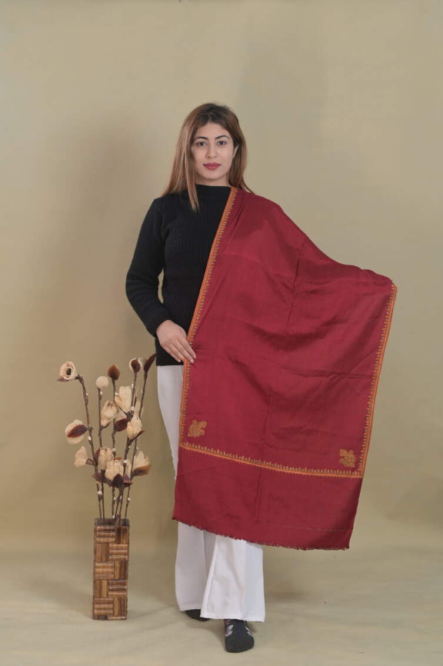 Pure silk shawl with hand embroidered Sozni